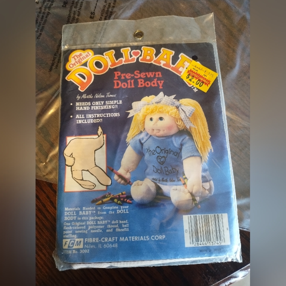 The Original Doll Baby‎ Pre-Sewn Doll Body Vintage Fibre-Craft Kit NIP Se…